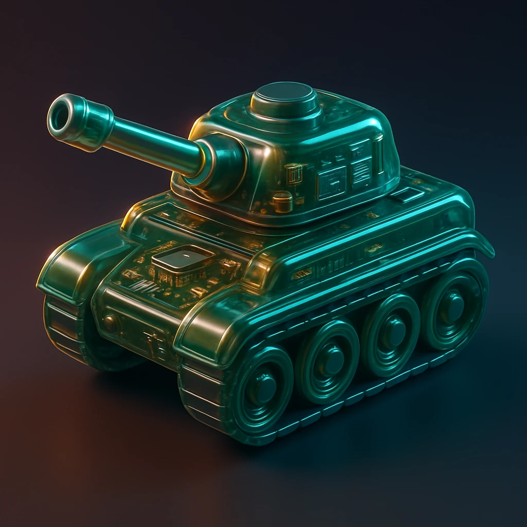 tank, 3D style, metallic finish, dramatic lighting emoji