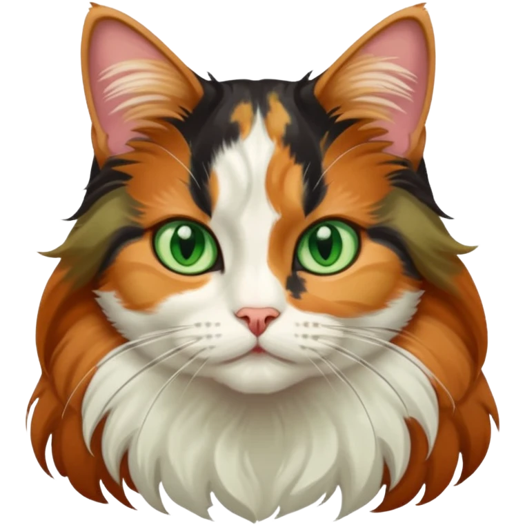 long hair calico cat emoji