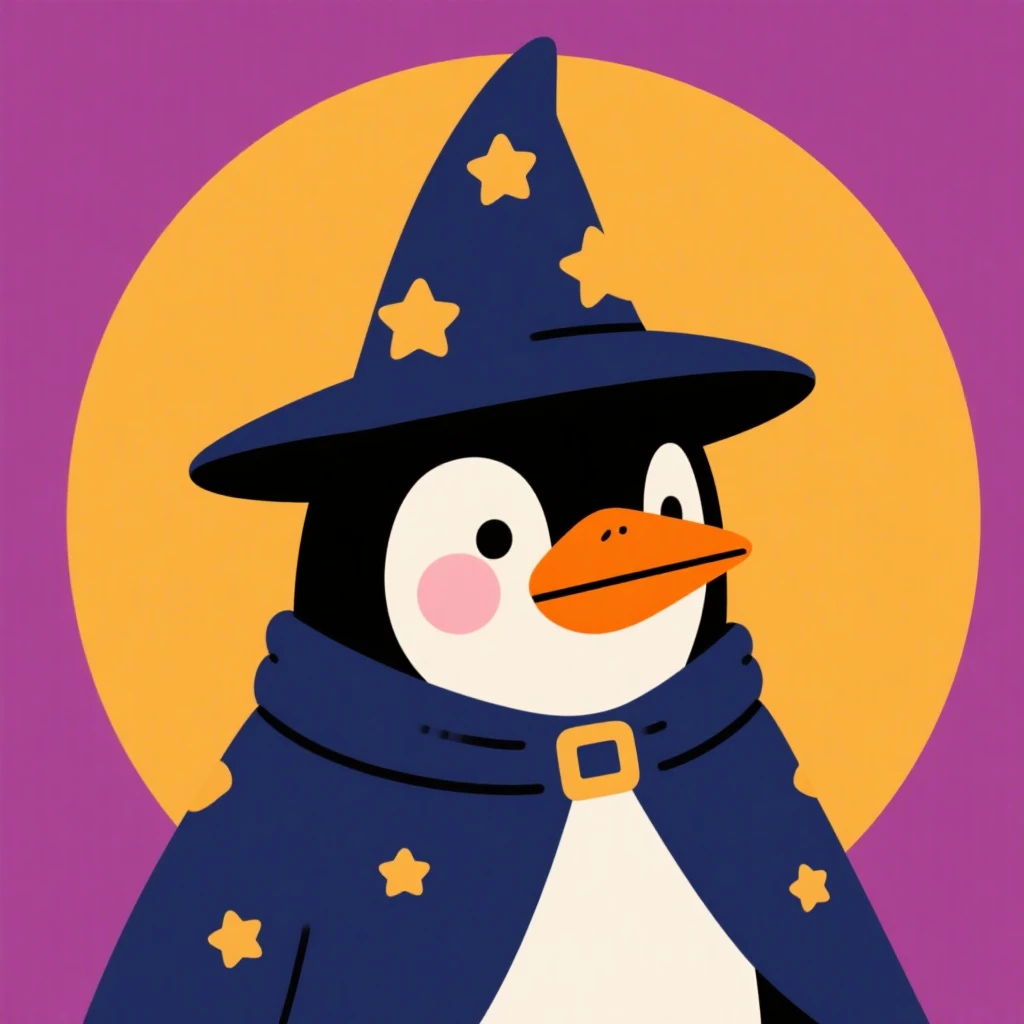 Penguin Wizard emoji