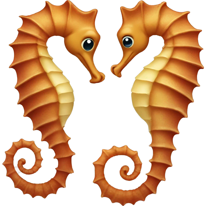 Two sea horses holding tails  emoji