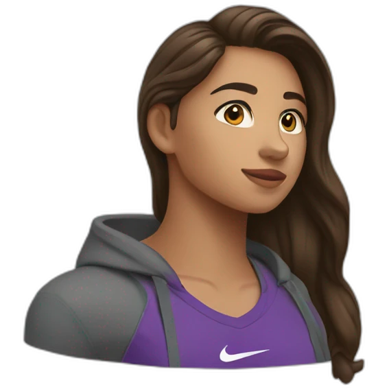 Une fille brune nike emoji