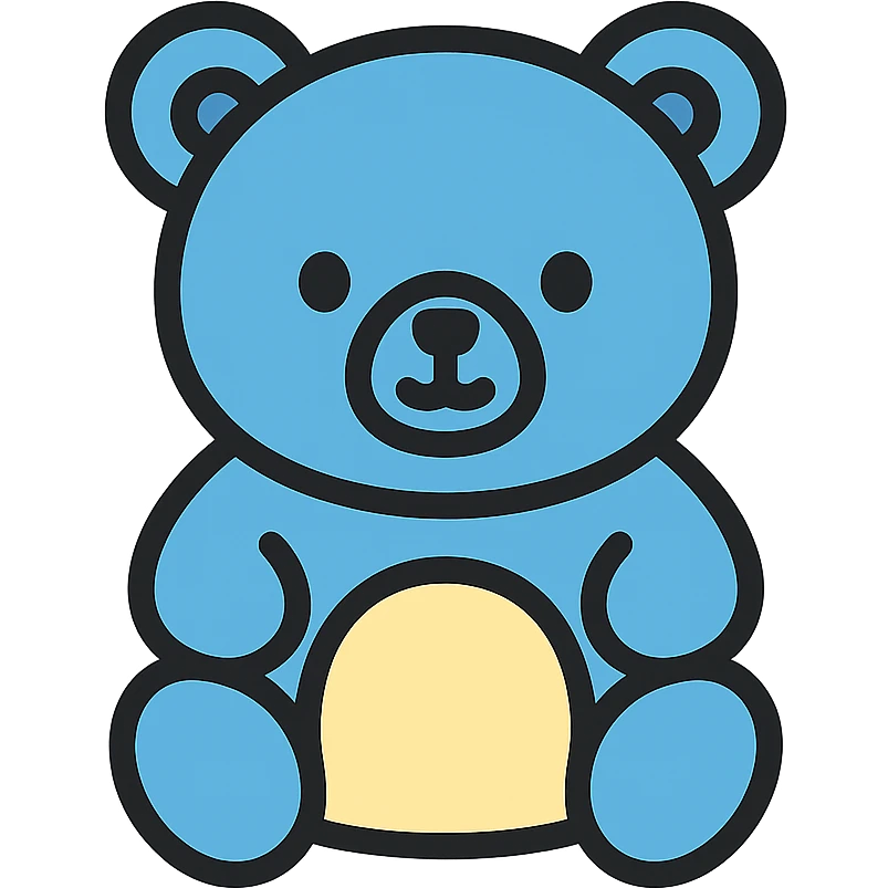 A cute blue bear emoji