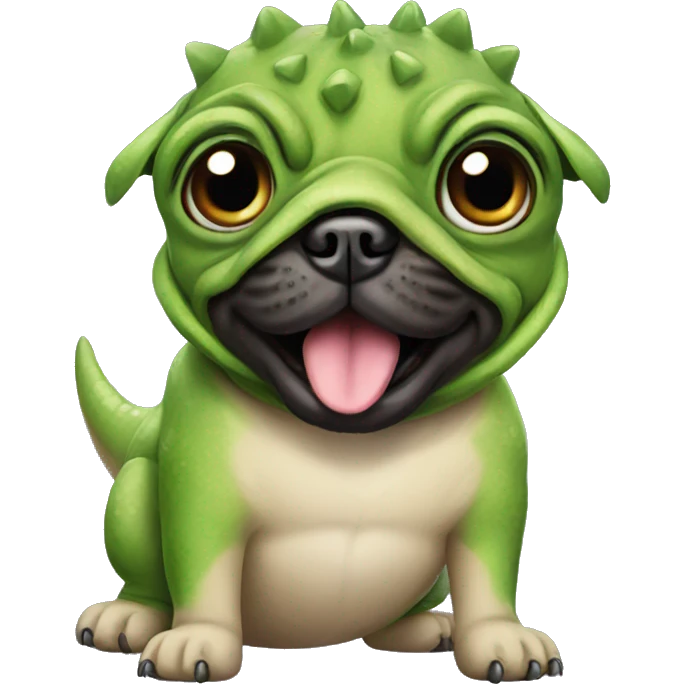pug dressed as dinosaur  emoji