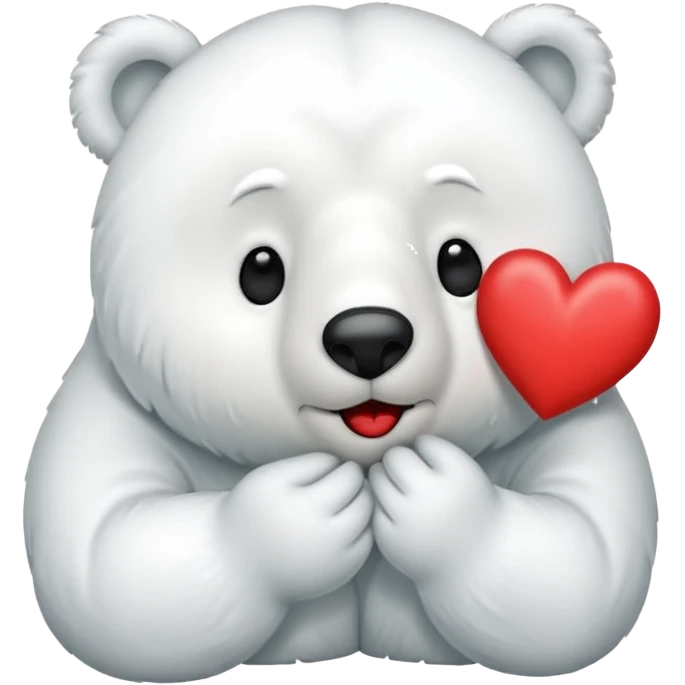 Puedes hacer a un oso polar que este mandando un beso el cual que de su boca salga un corazón Haci 😘 emoji