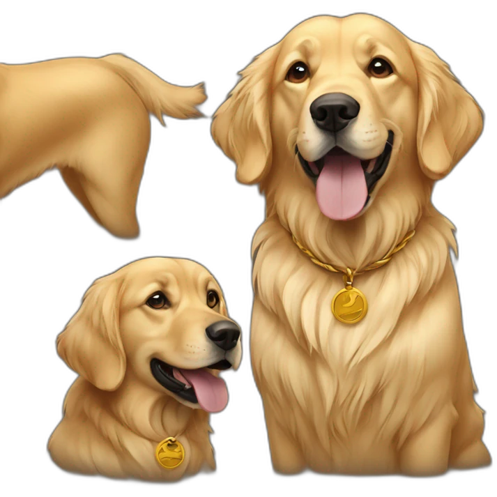 Africanism dog and golden retriever emoji