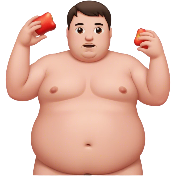 fat white guy shirtless back emoji