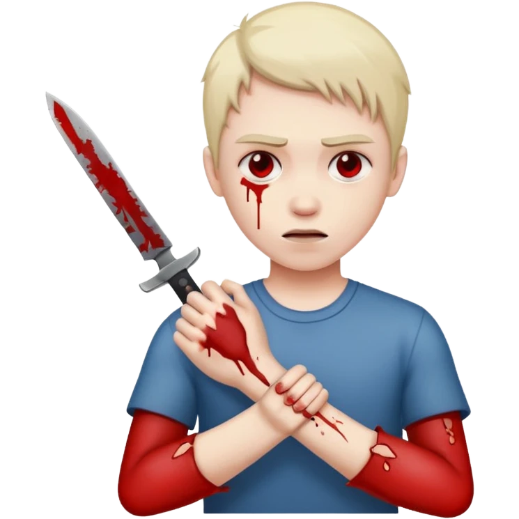 cutting wrist with blade emoji