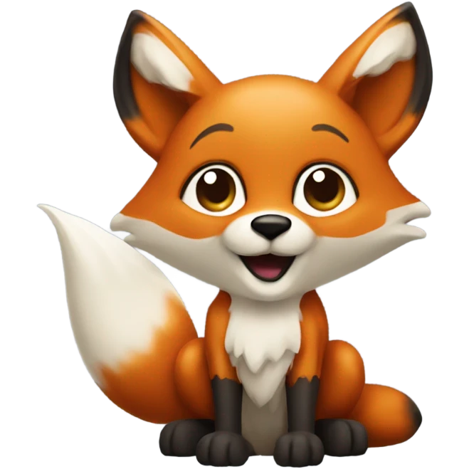 Fox with 1 broken gypsum leg  emoji