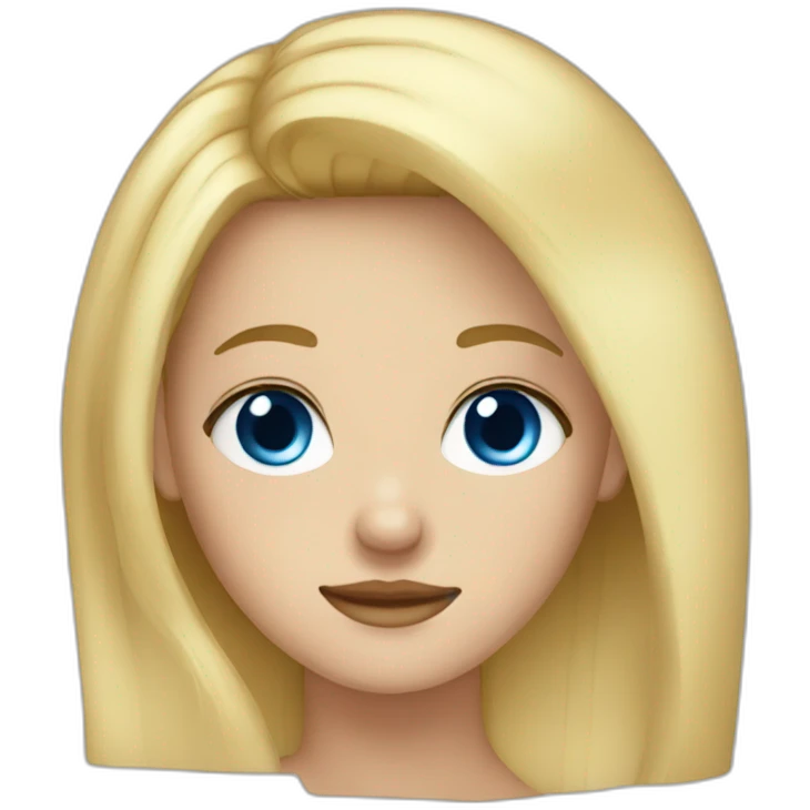  blonde hair and blue eye girl emoji