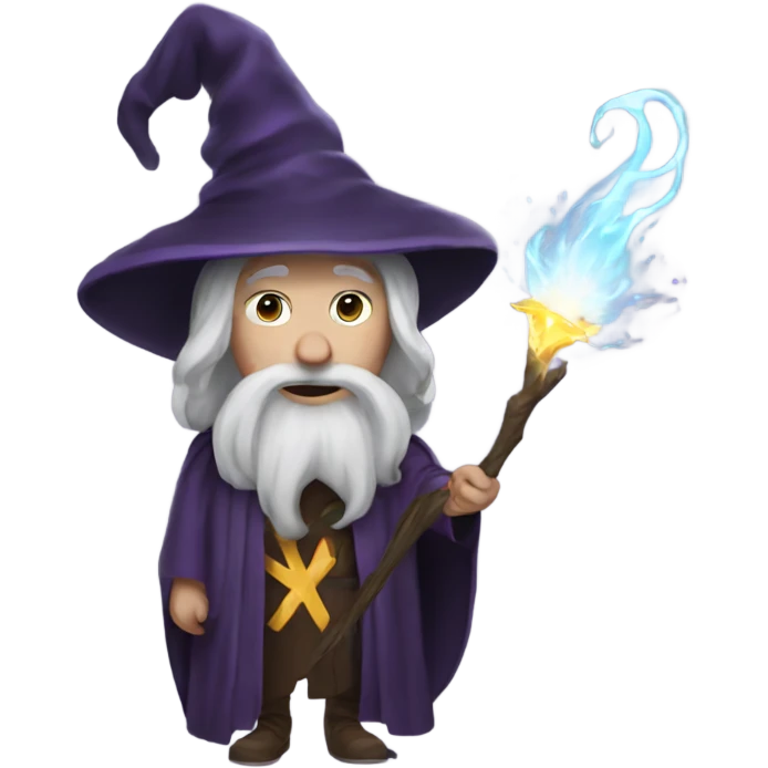 Powerful floating wizard emoji
