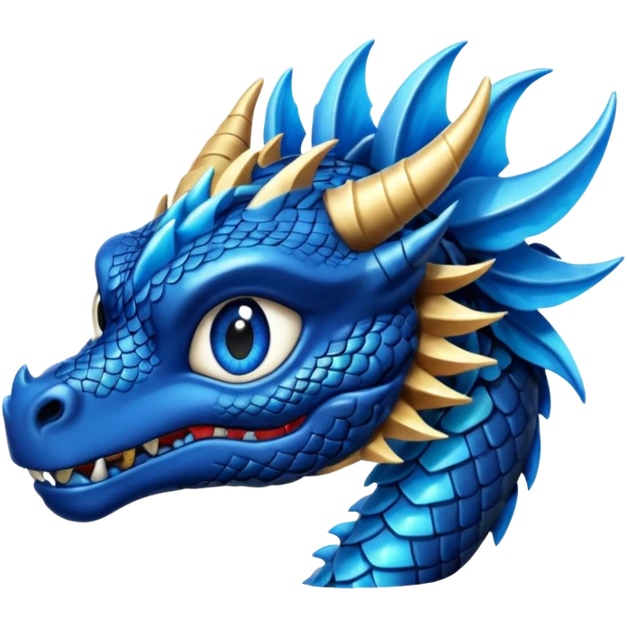 Dragón color negro ojos azules emoji