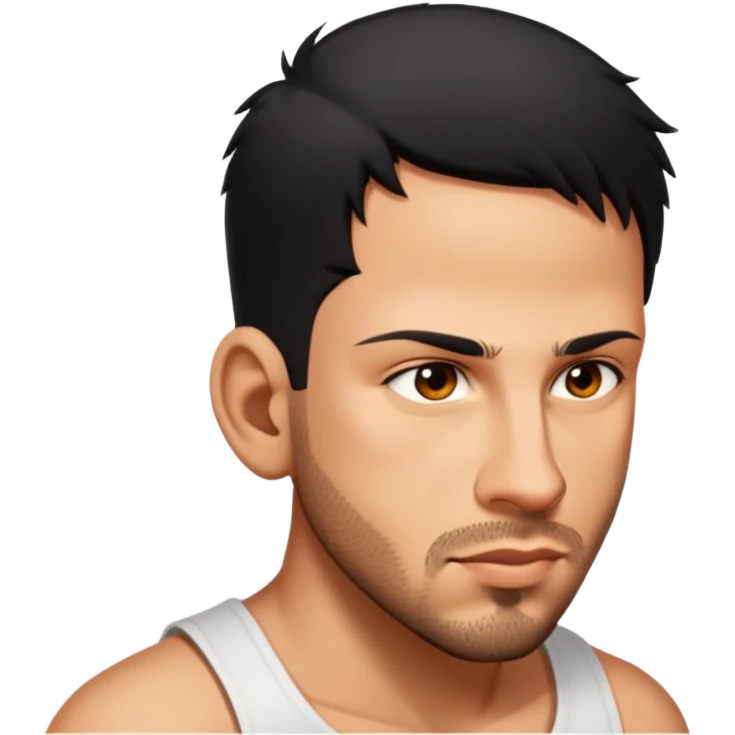 male, wearing a white tank top emoji