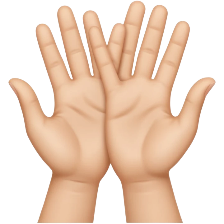 Emoji icon of open hands facing up, soft realistic skin texture, smooth shading, minimal details, centered composition emoji
