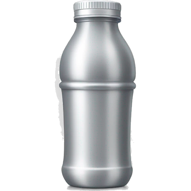 Shiny protein shake bottle in silver emoji