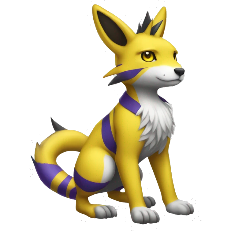 Lombax-Renamon full body with stripes emoji