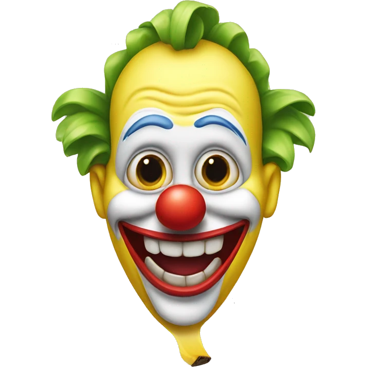 clown face pealing banana emoji