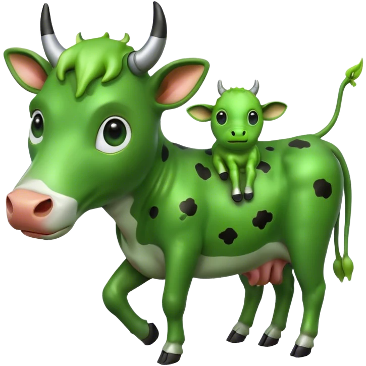 alien with cow emoji