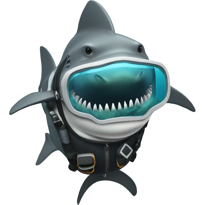 Shark in a scuba diving suit emoji