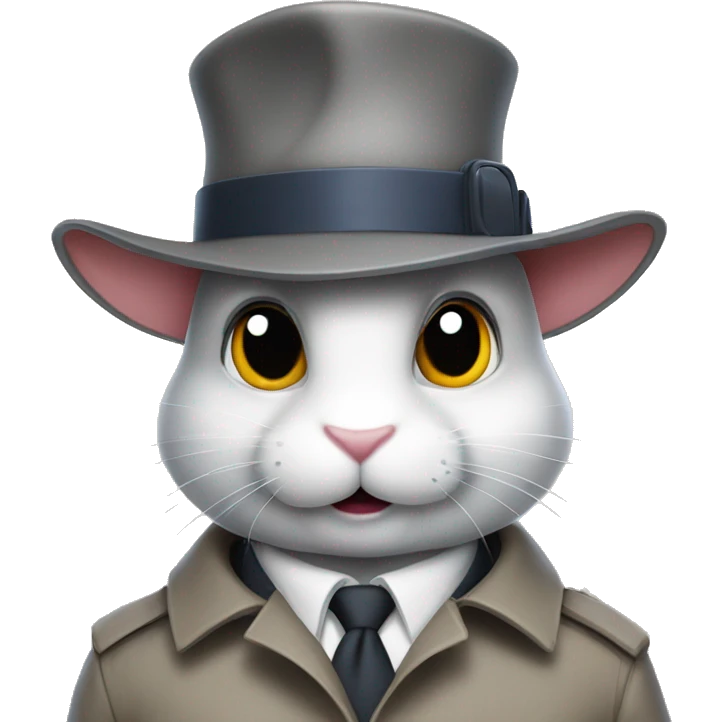 Rabbit dressed as inspector gadget emoji