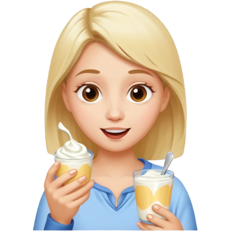 Reese eating yogurt emoji