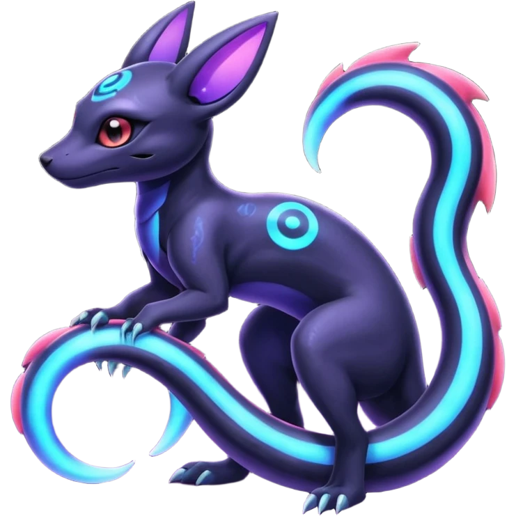 Nebulae Salandit-Umbreon-Fakémon-hybrid-creature (full body)  emoji