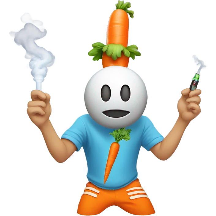 classic smiley with a vape and carrot emoji