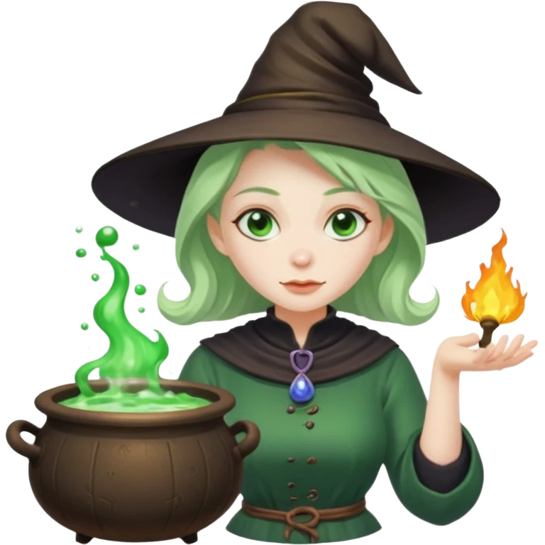 green witch cooking potion emoji