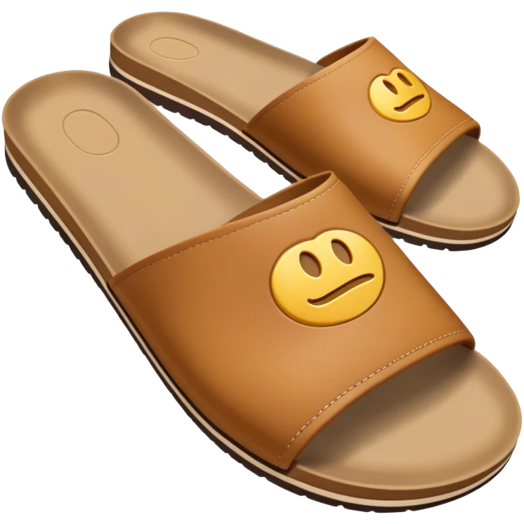 open toe male tan slide emoji