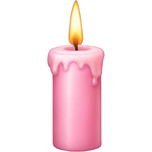 light pink candle with wax emoji