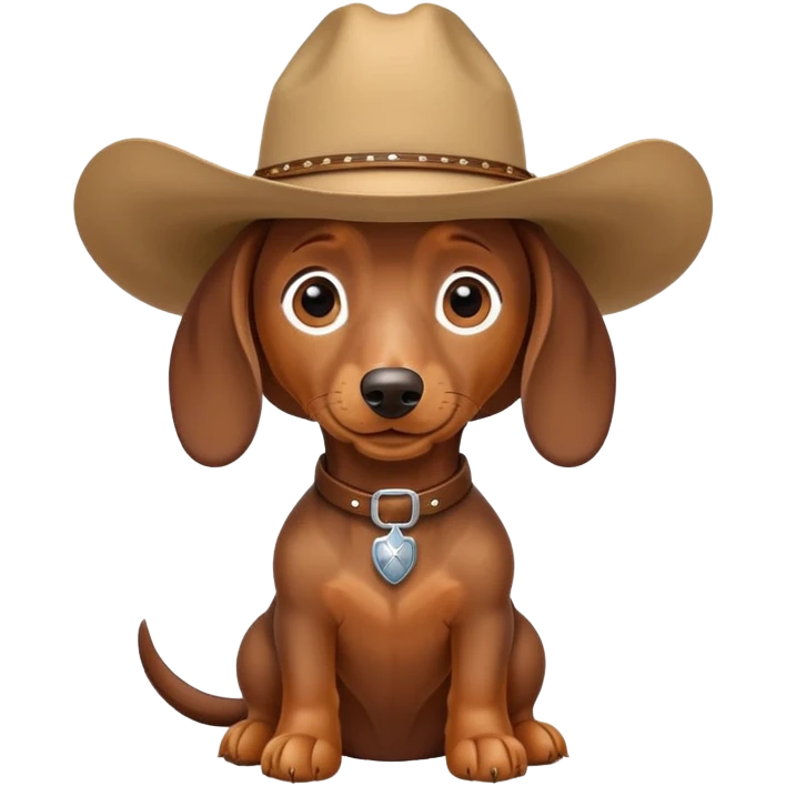 Dachshund wearing a cowboy hat emoji