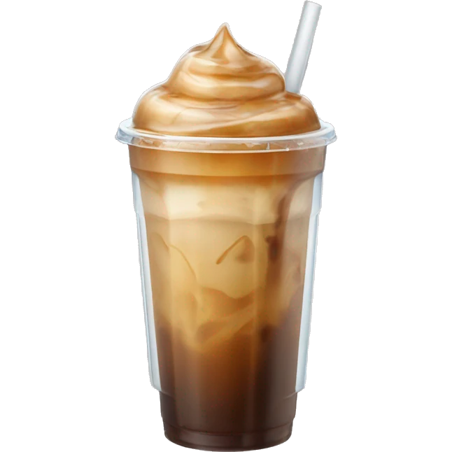 Caramel iced coffee in a clear cup  emoji