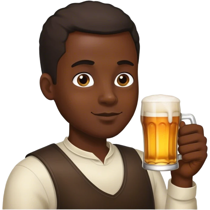 Black guy drinking beer emoji
