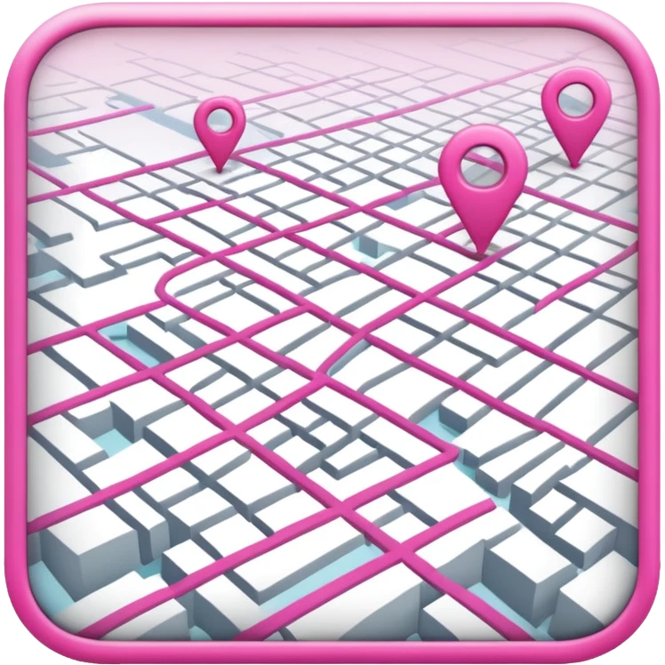 mix pink of a big gps map of the lines emoji