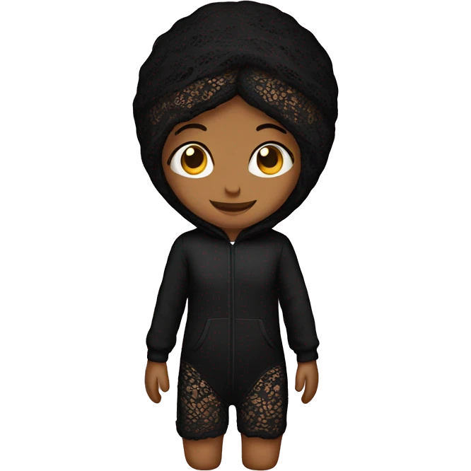 black lacy onesie emoji