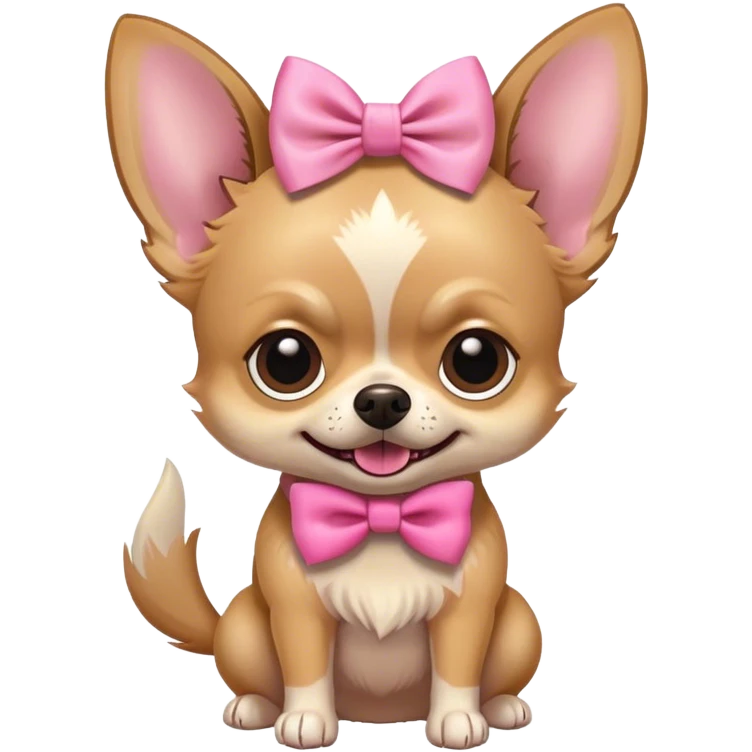 Growling chihuahua pink bow emoji