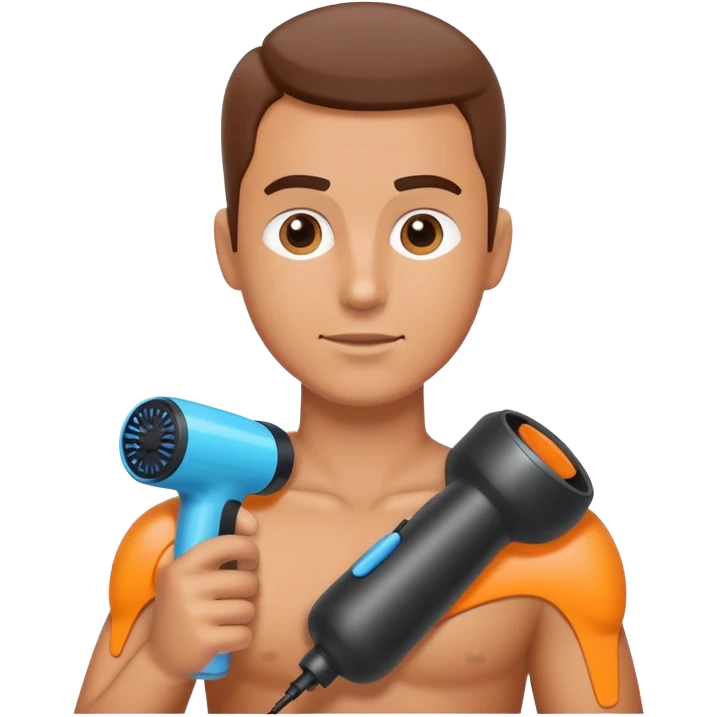 person using a massage gun on their shoulder emoji