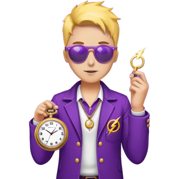 🕵️🕰️⚡️😎💜 emoji