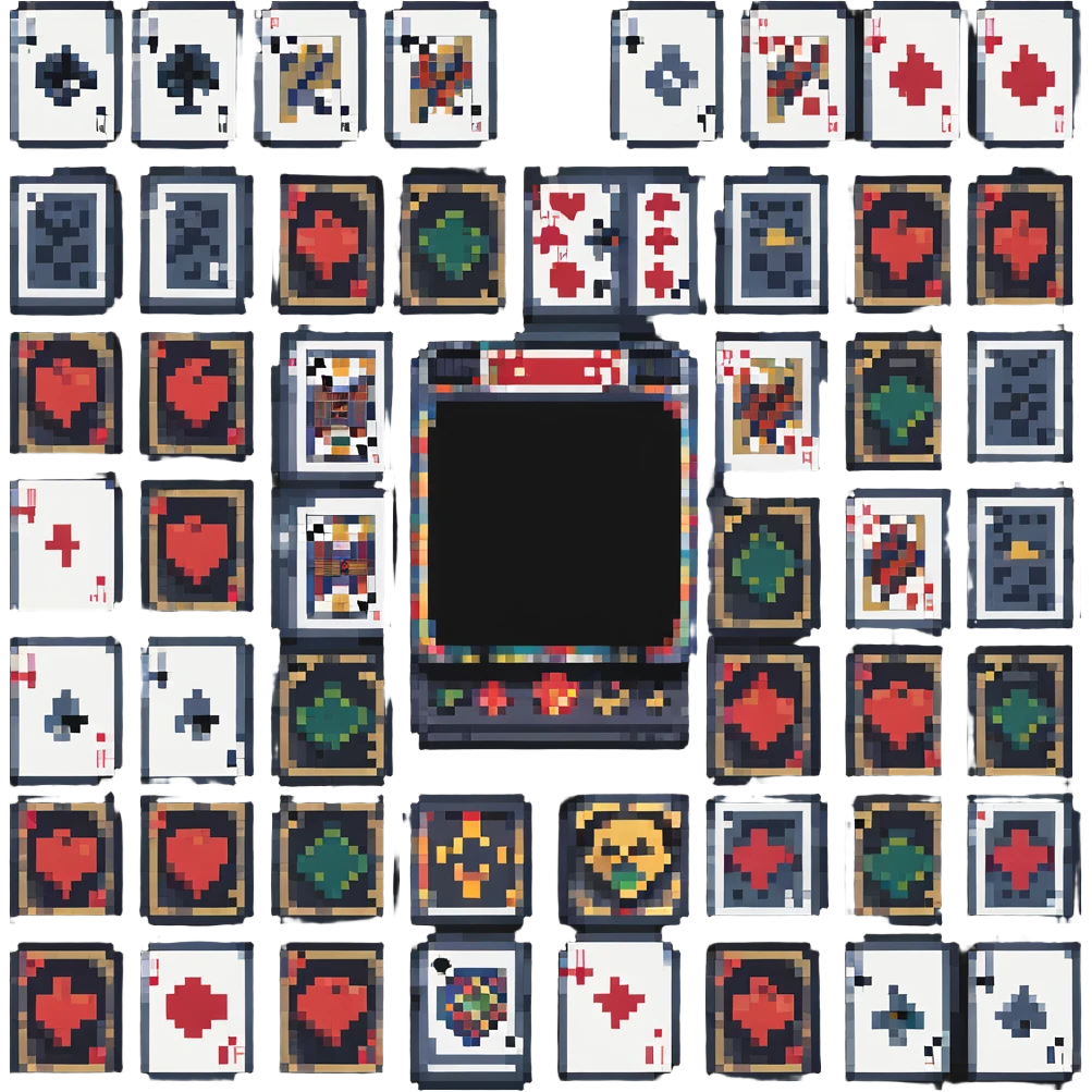 deck of cards, pixel art, retro video game look emoji