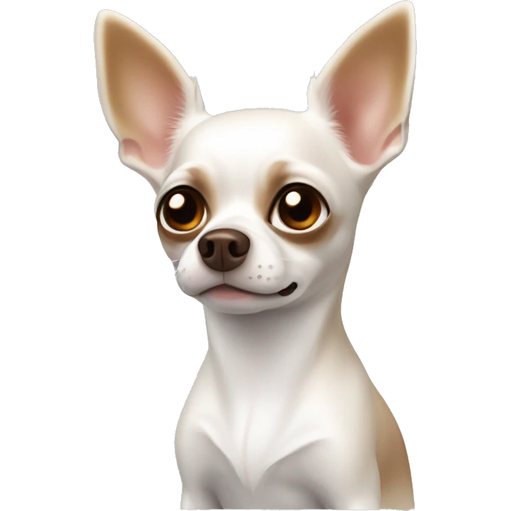 White chihuahua with brownish patches  emoji