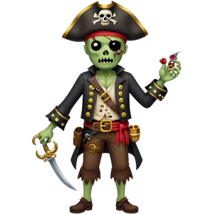 Pirate Zombie full body emoji