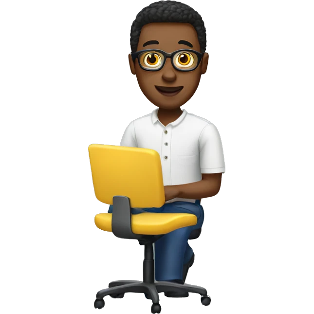 IKEA coworker using a computer emoji