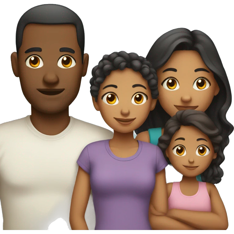 Mixed race family  emoji