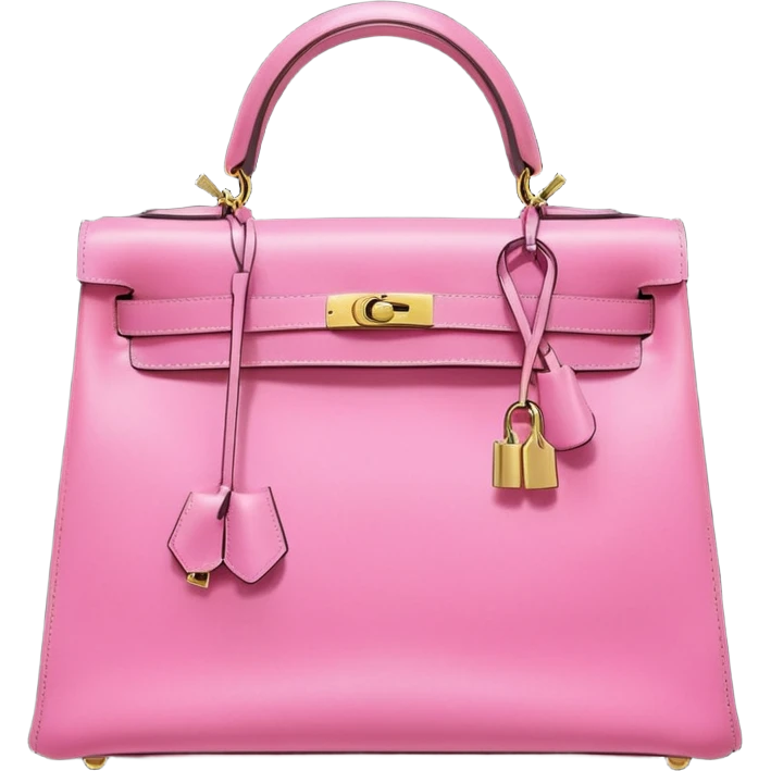 hermes kelly bright bubblegum pink bag gold hardware emoji