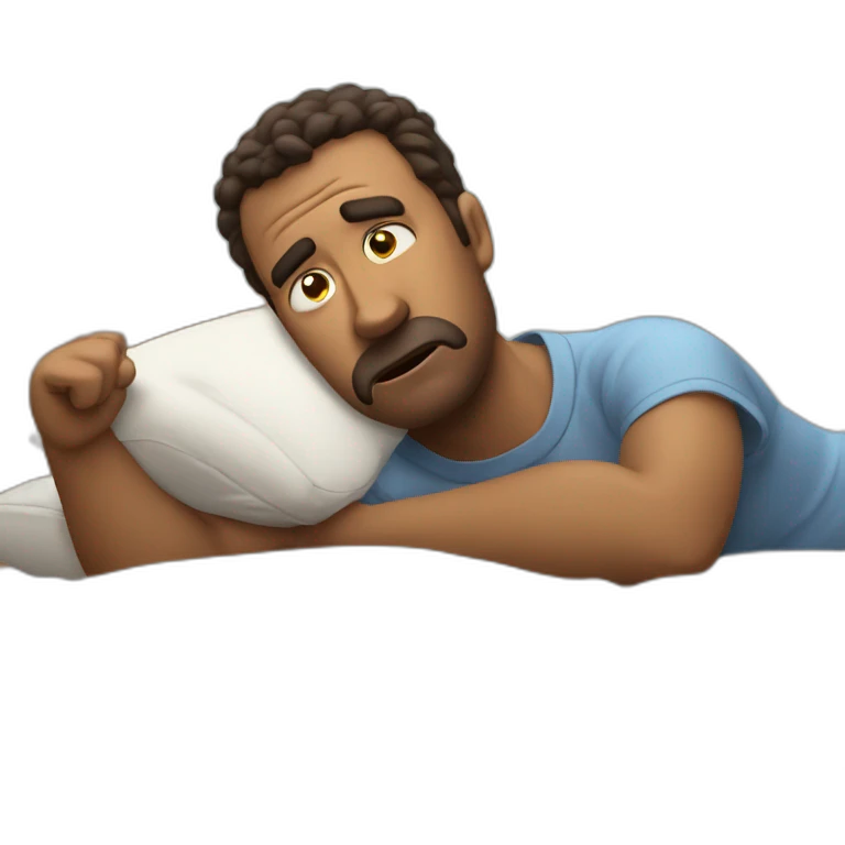 John was struggling to get up after hitting the snooze button multiple times. emoji