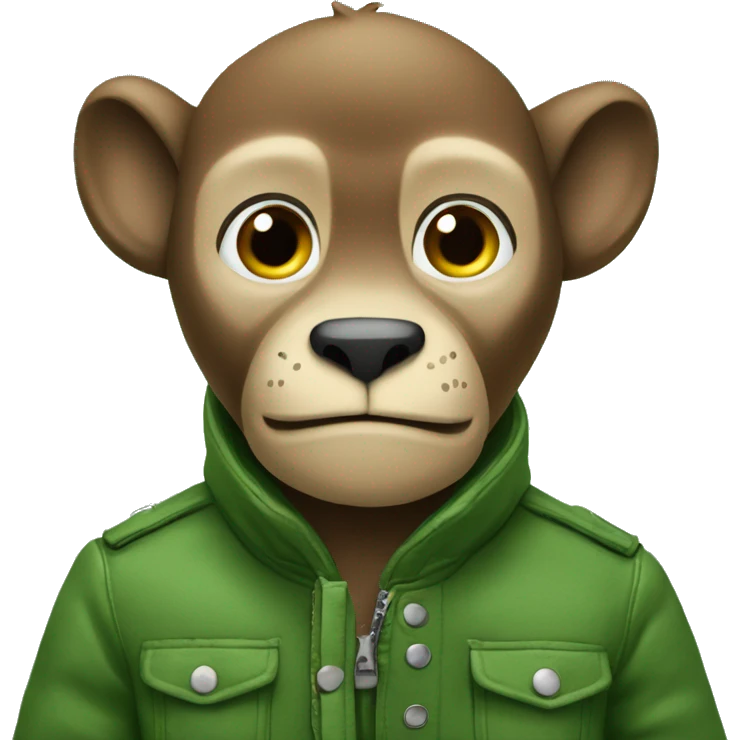 ein affe mit einer grünen Jacke  emoji