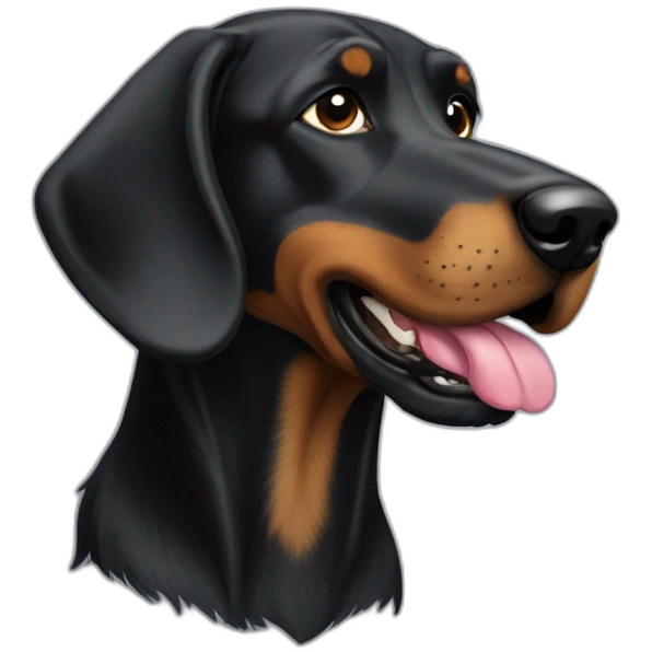 black hound dog emoji