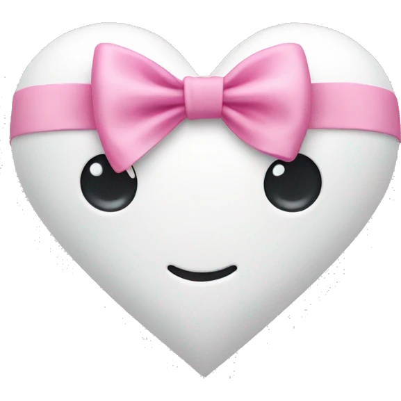 white heart with pink bow emoji