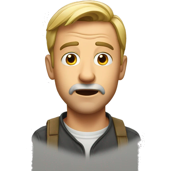 German man have a surprised  emoji