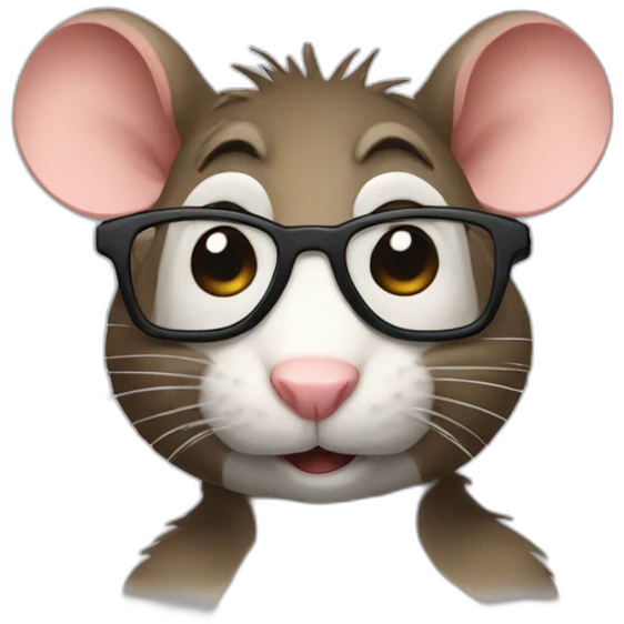 nerd rat facing forward emoji