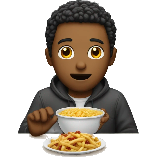 Guy asking for food emoji